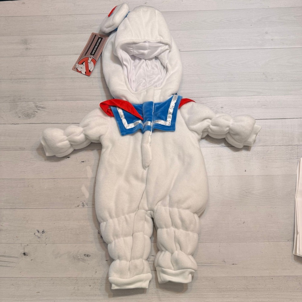 Infant Ghostbusters Stay Puff Costume White‎ Marshmallow Man 0-3 months NEW